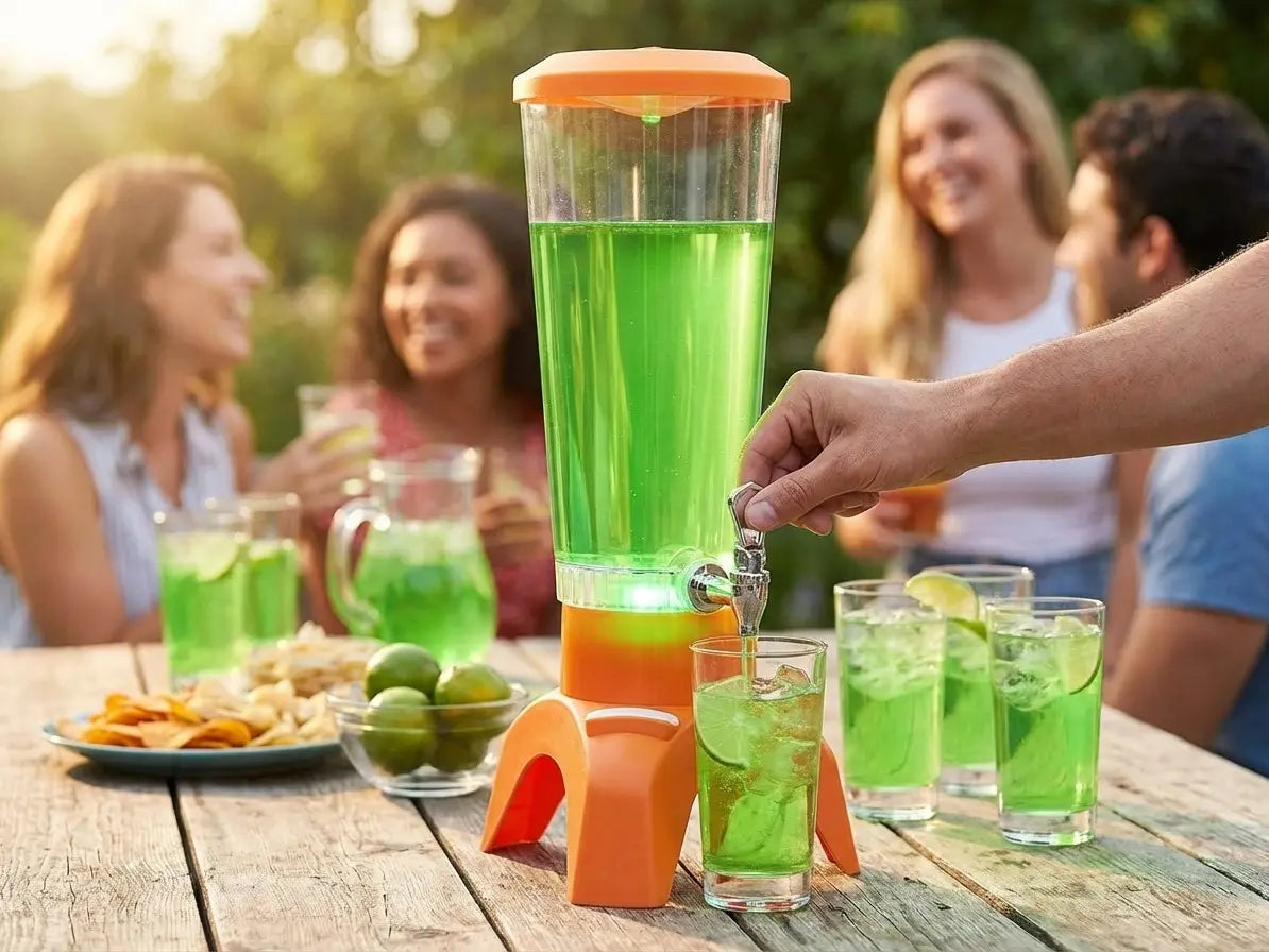 Chopeira Acrilico Torre de cerveja com caixa de som via bluetooth led colorido 3L Festa jantar em familia