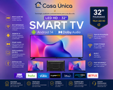 Smart TV 32 polegadas LED HD Wi-Fi TV 60Hz 32wdsnbx 100/240v Android 14