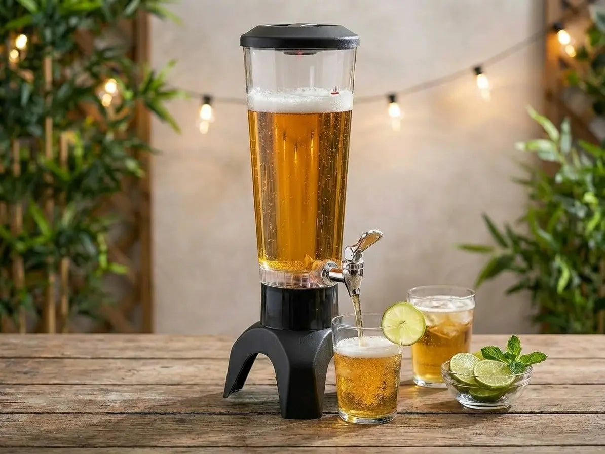 Chopeira Acrilico Torre de cerveja com caixa de som via bluetooth led colorido 3L Festa jantar em familia