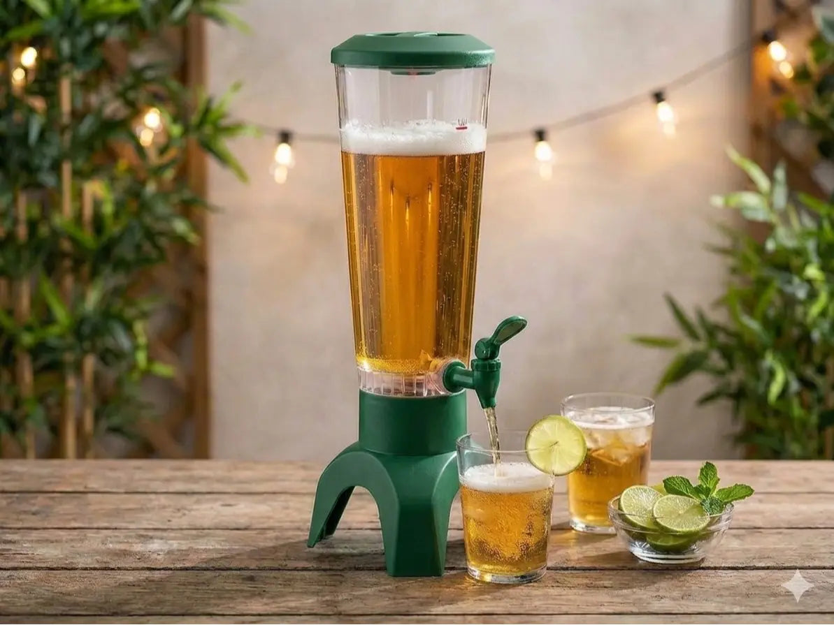 Chopeira Acrilico Torre de cerveja com caixa de som via bluetooth led colorido 3L Festa jantar em familia