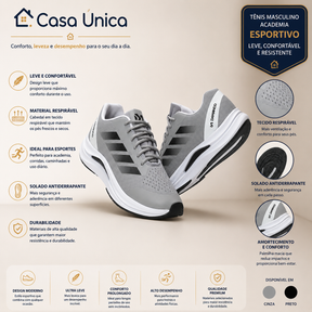 Tênis Masculino Academia Esportivo Leve Confortável Caminhada Corrida